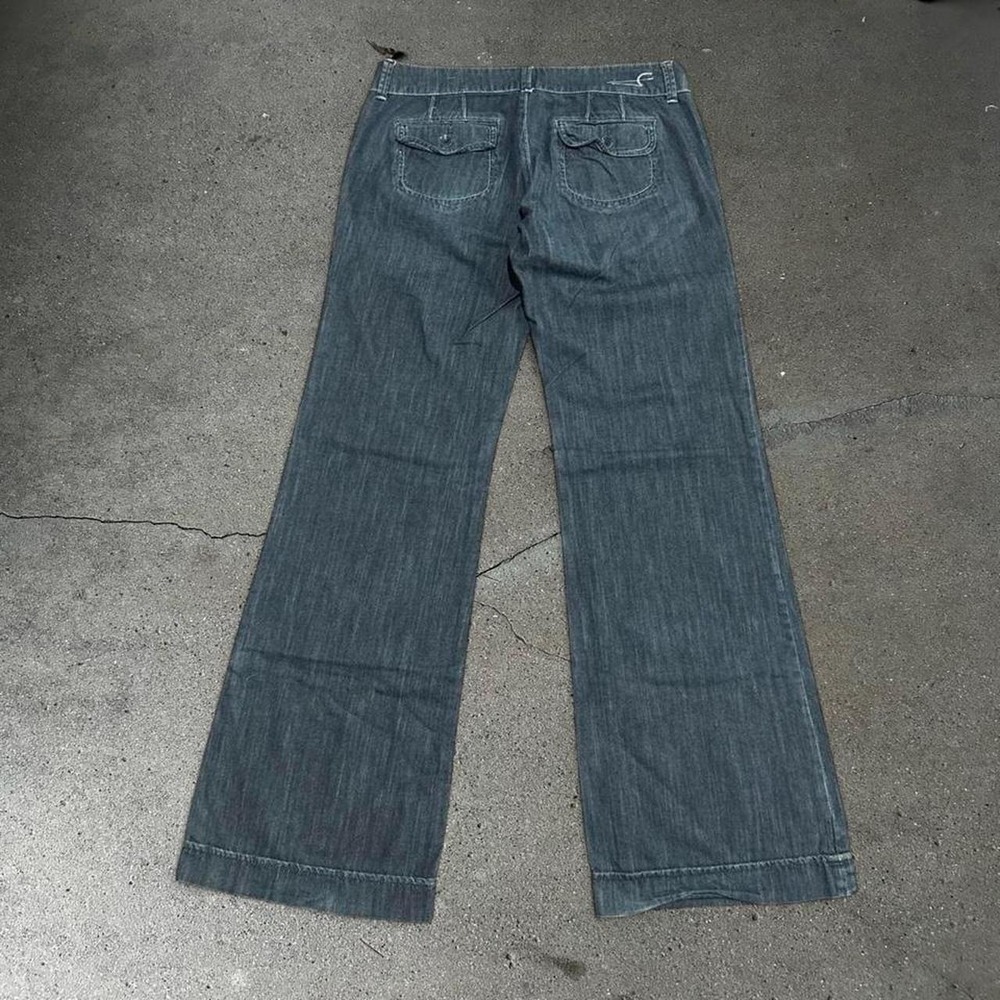 Y2k women's American Eagle dark blue low rise bootcut flare jeans Size 10L 32x33
